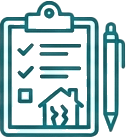 icon representing damage assessment and reporting service offered by Strautum House